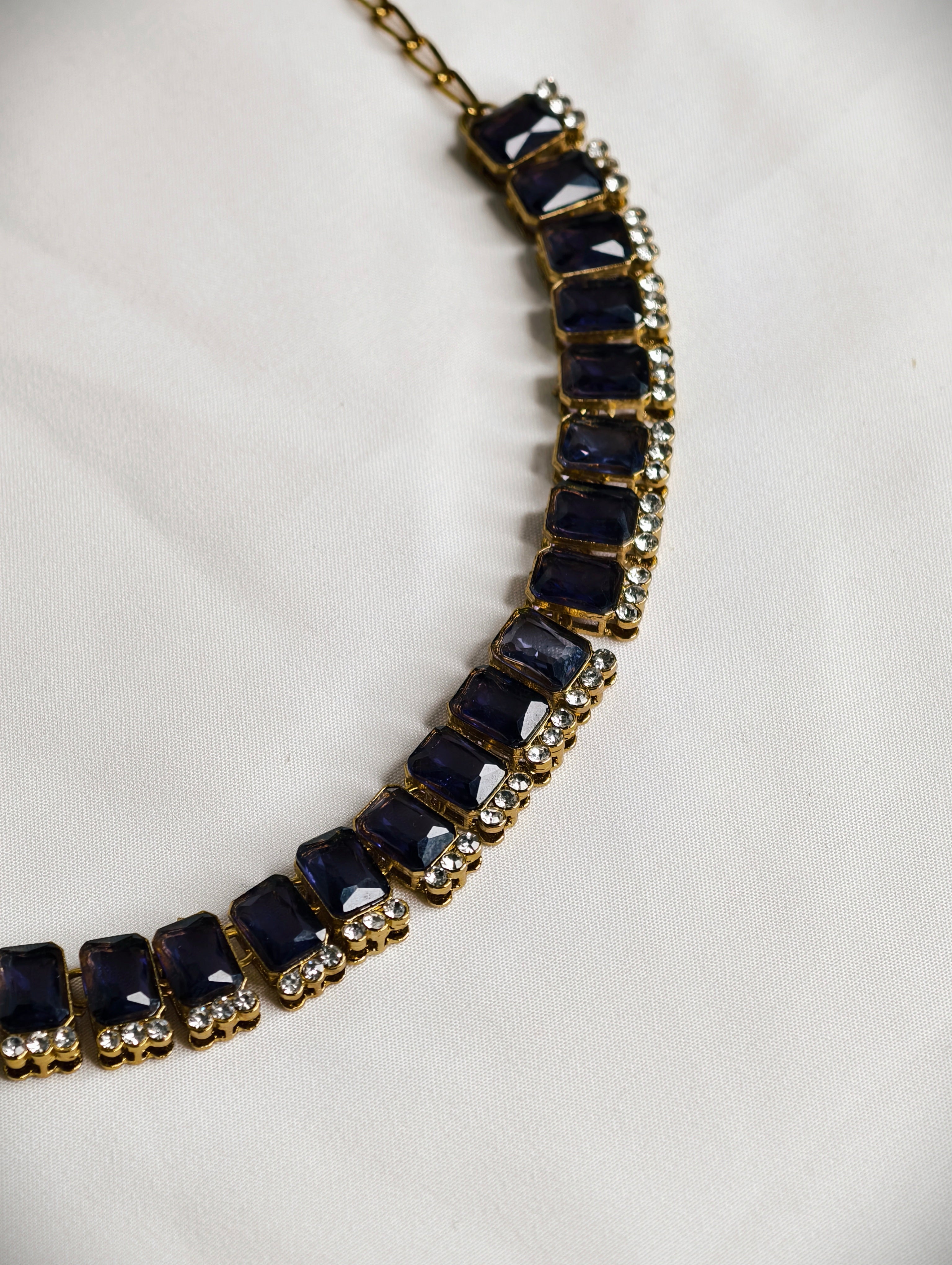 Violet Necklace Set with AD detailing | GJNS087