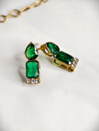 Emarald Green stone with AD necklace Set | GJNS087