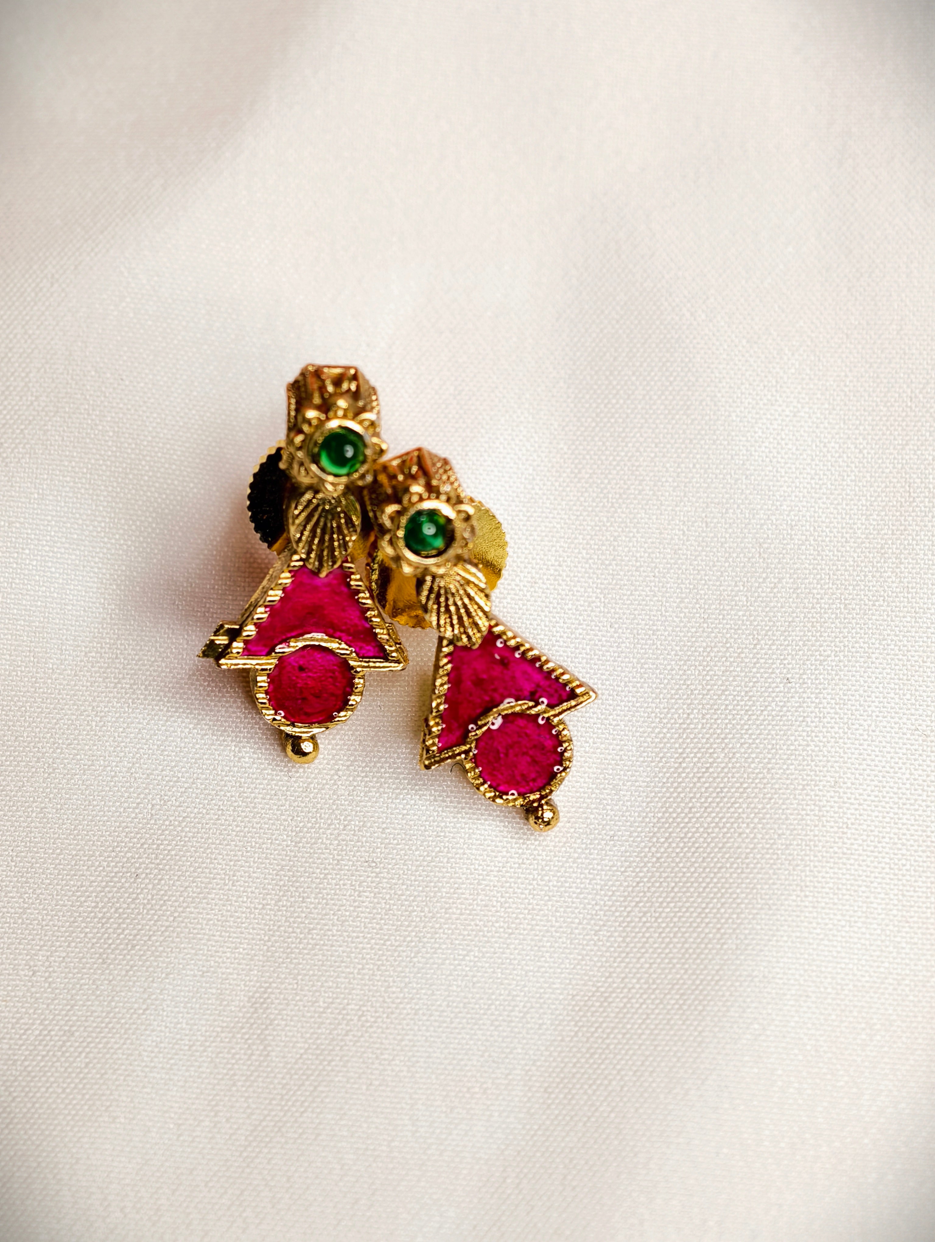 Red Enamel Necklace Set | GJNK062