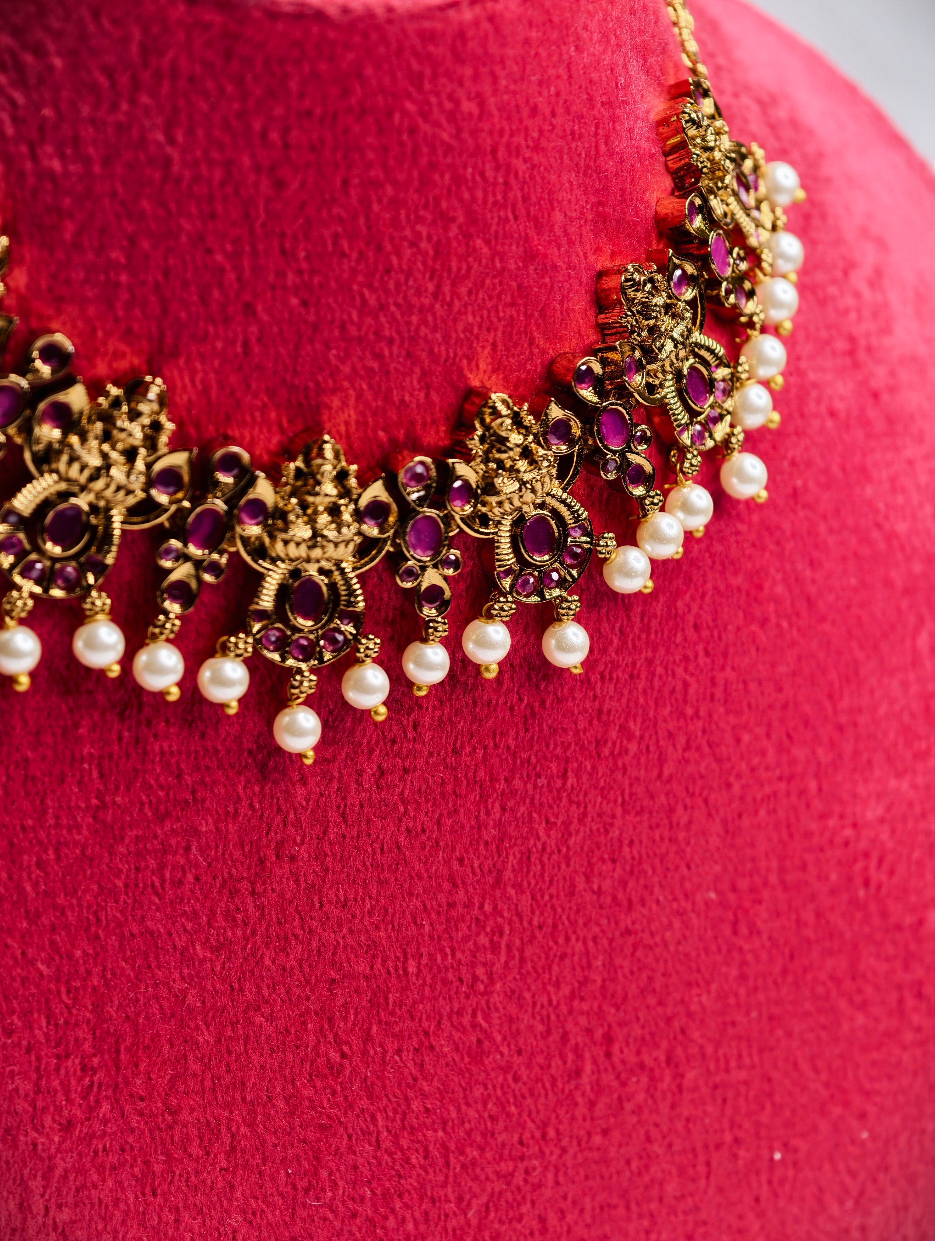 Temple Jewellery Necklace Set | GJNS063