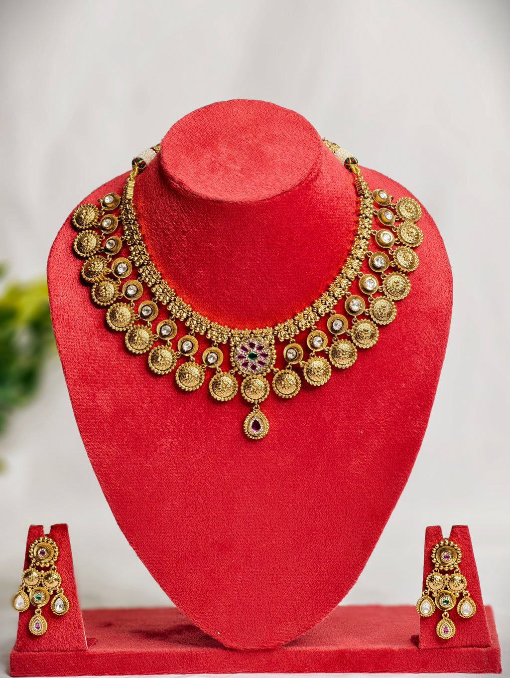 Traditional Heritage Necklace Set with AD stone