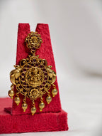 Tradiotional Lakshmi Haaram with Red Kemp Stones