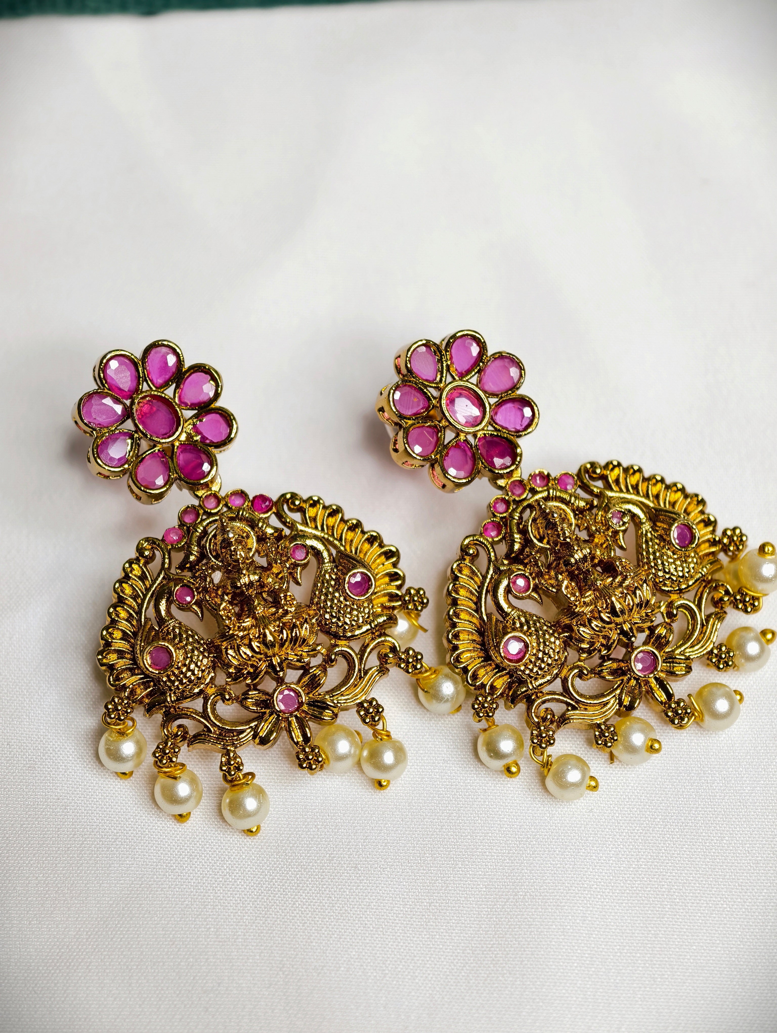 Long Lakshmi Haaram with Pearl Drops