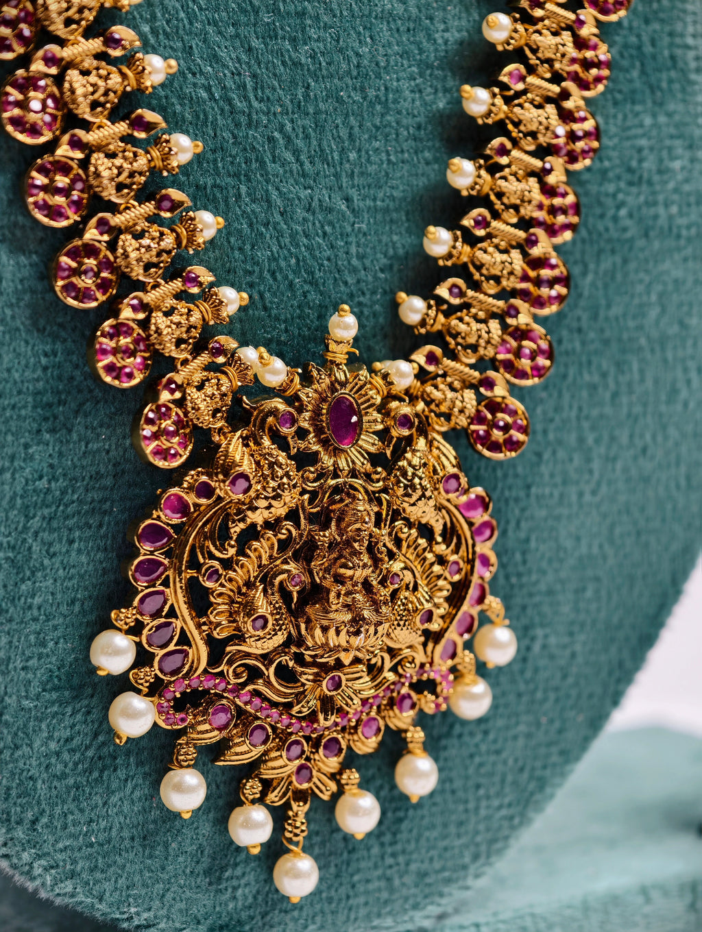 Long Lakshmi Haaram with Pearl Drops