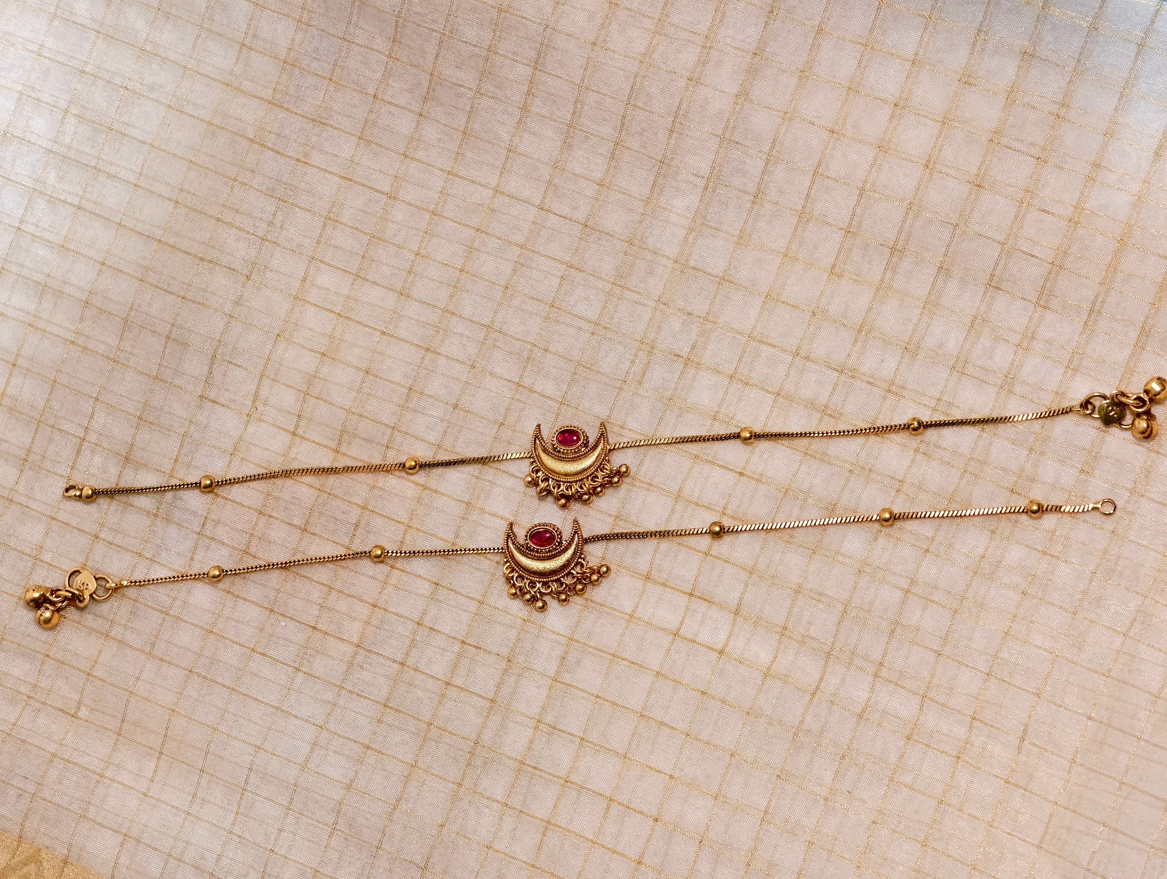 Gold finish anklets | GJAK001