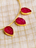 Leaf shape artificial stone necklace set| GJNS035