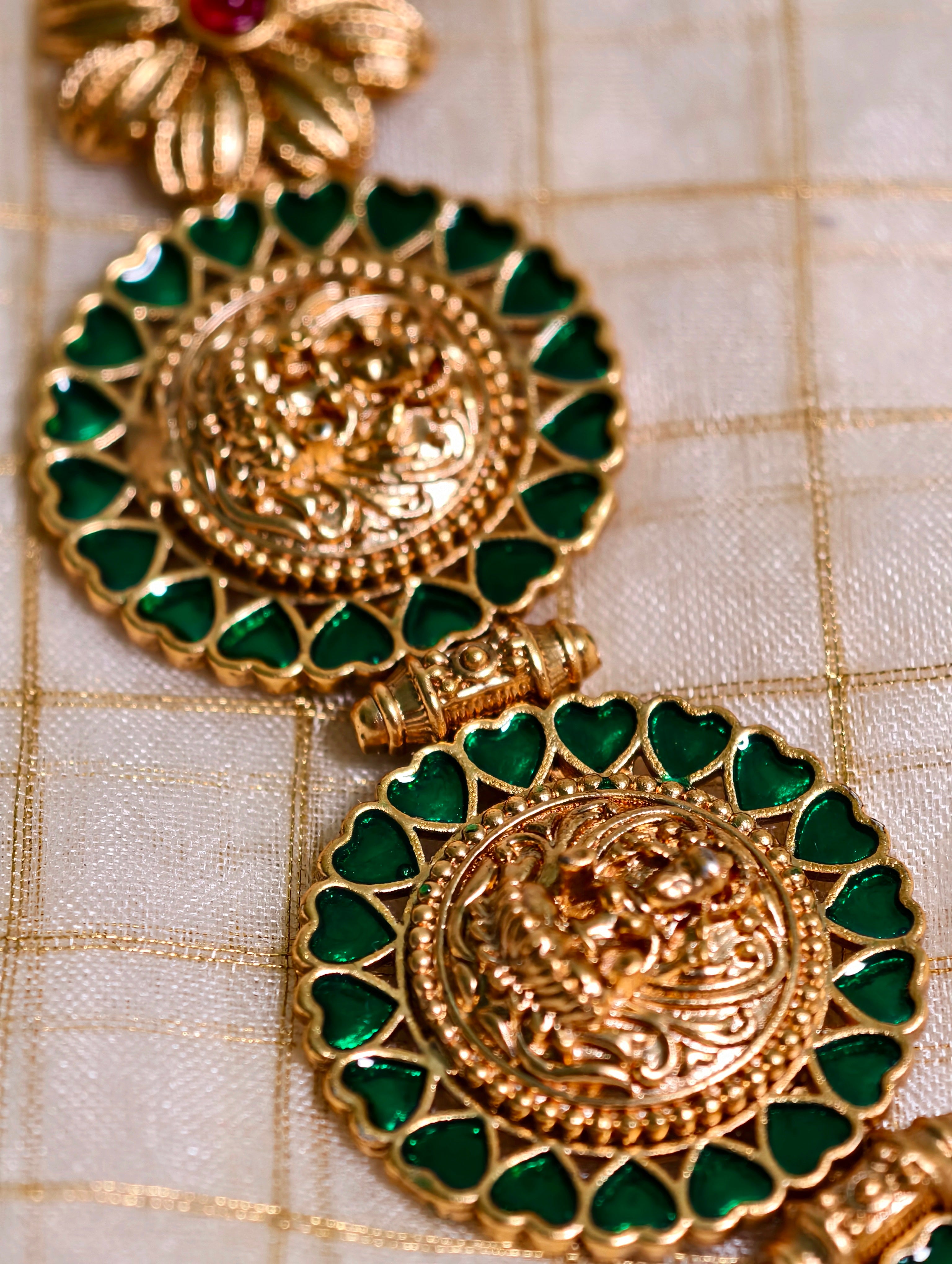 Temple jewellery necklace set | GJNS038