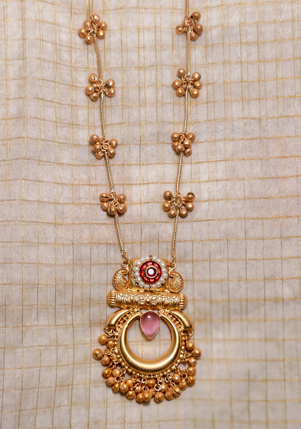 Long necklace with ghunghroo finish| GJNK001