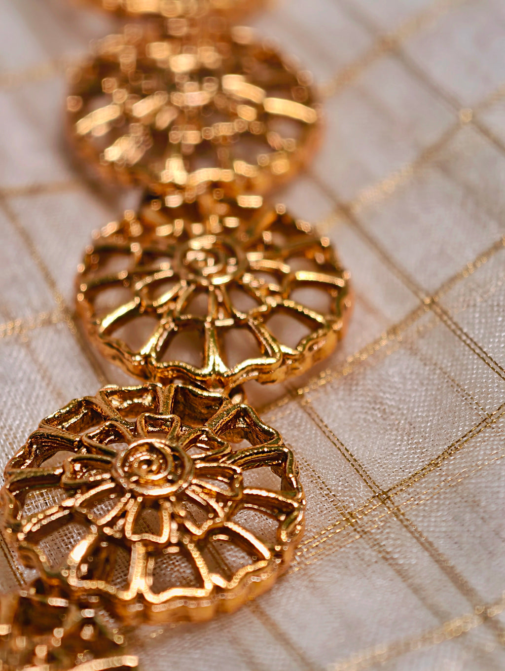 Mat gold finish necklace set | GJNS042