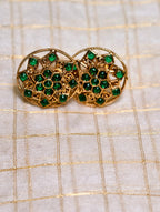 Green stone antique necklace set | GJNS049